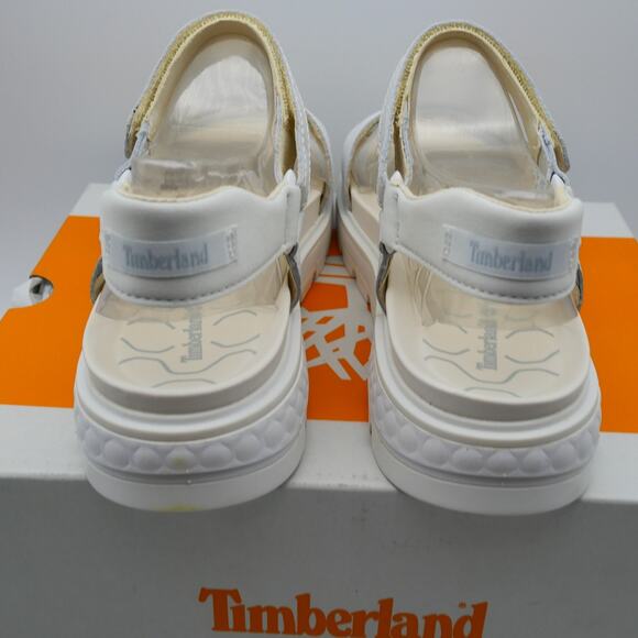NEW Timberland Ray City Fisherman Sandals Women's 10 White Leather Ankle Strap - Picture 3 of 8